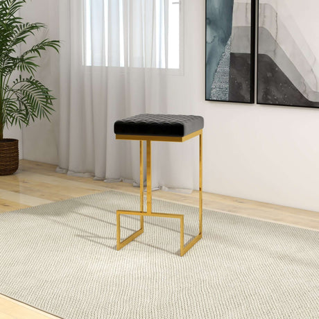 Joel Mid Century Modern Luxury Upholstered Stool 25.5" / Beige Boucle - AFC00115 - Luna Furniture