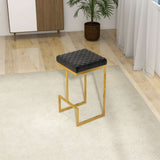 Joel Mid Century Modern Luxury Upholstered Stool 25.5" / Black Velvet - AFC00088 - Luna Furniture