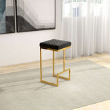 Joel Mid Century Modern Luxury Upholstered Stool 29.5" / Black Velvet from Midinmod - Luna Furniture