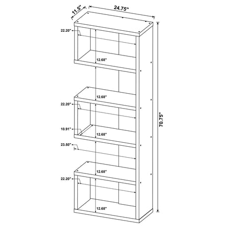 Joey Weathered Gray 5-Tier Bookcase from Coaster - Luna Furniture