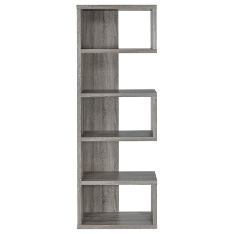 Joey Weathered Gray 5-Tier Bookcase from Coaster - Luna Furniture