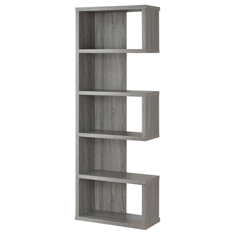 Joey Weathered Gray 5-Tier Bookcase from Coaster - Luna Furniture