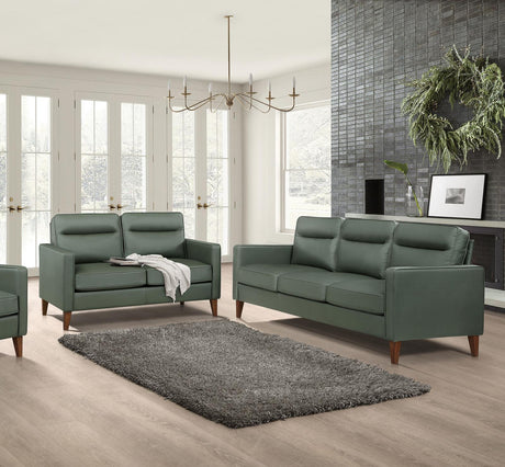 Jonah 2-piece Upholstered Track Arm Sofa Set Green - 509654-S2 - Luna Furniture
