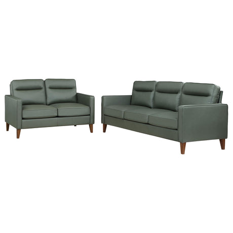 Jonah 2-piece Upholstered Track Arm Sofa Set Green - 509654-S2 - Luna Furniture