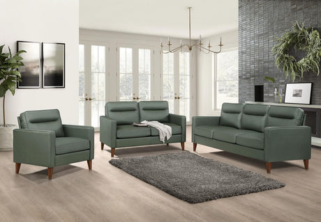 Jonah 3-piece Upholstered Track Arm Sofa Set Green - 509654-S3 - Luna Furniture
