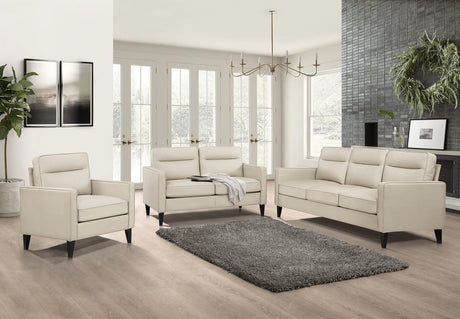Jonah 3-piece Upholstered Track Arm Sofa Set Ivory - 509651-S3 - Luna Furniture