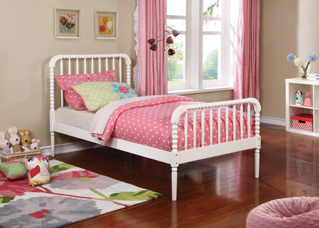 Jones Twin Bed White - 400415T - Luna Furniture