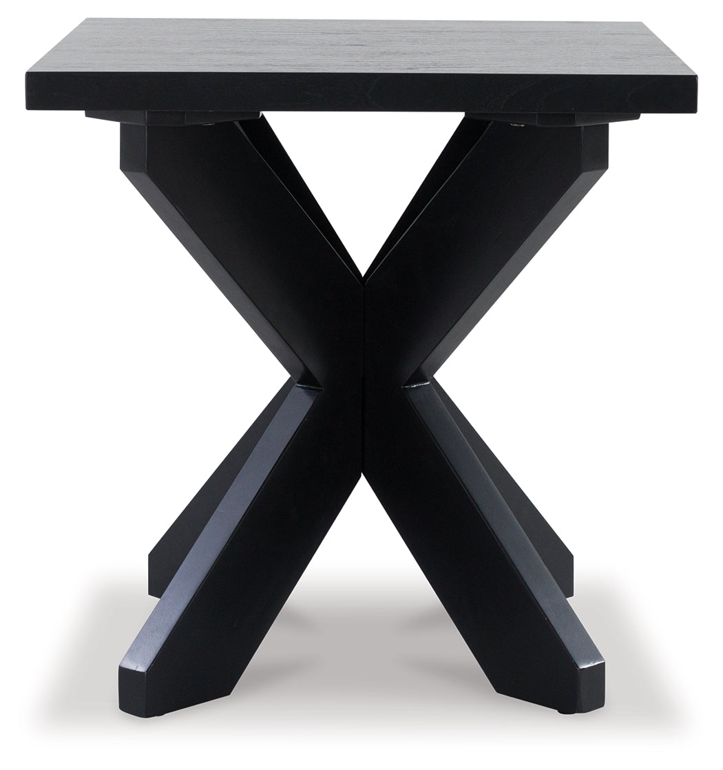 JOSHYARD Black End Table Luna Furniture