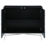 Josie Rectangular 2-door Accent Cabinet Black and Silver - 959584 - Luna Furniture