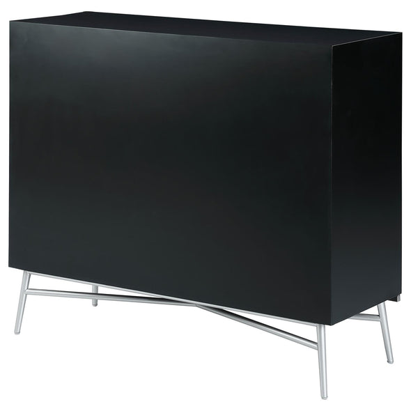 Josie Rectangular 2-door Accent Cabinet Black and Silver - 959584 - Luna Furniture