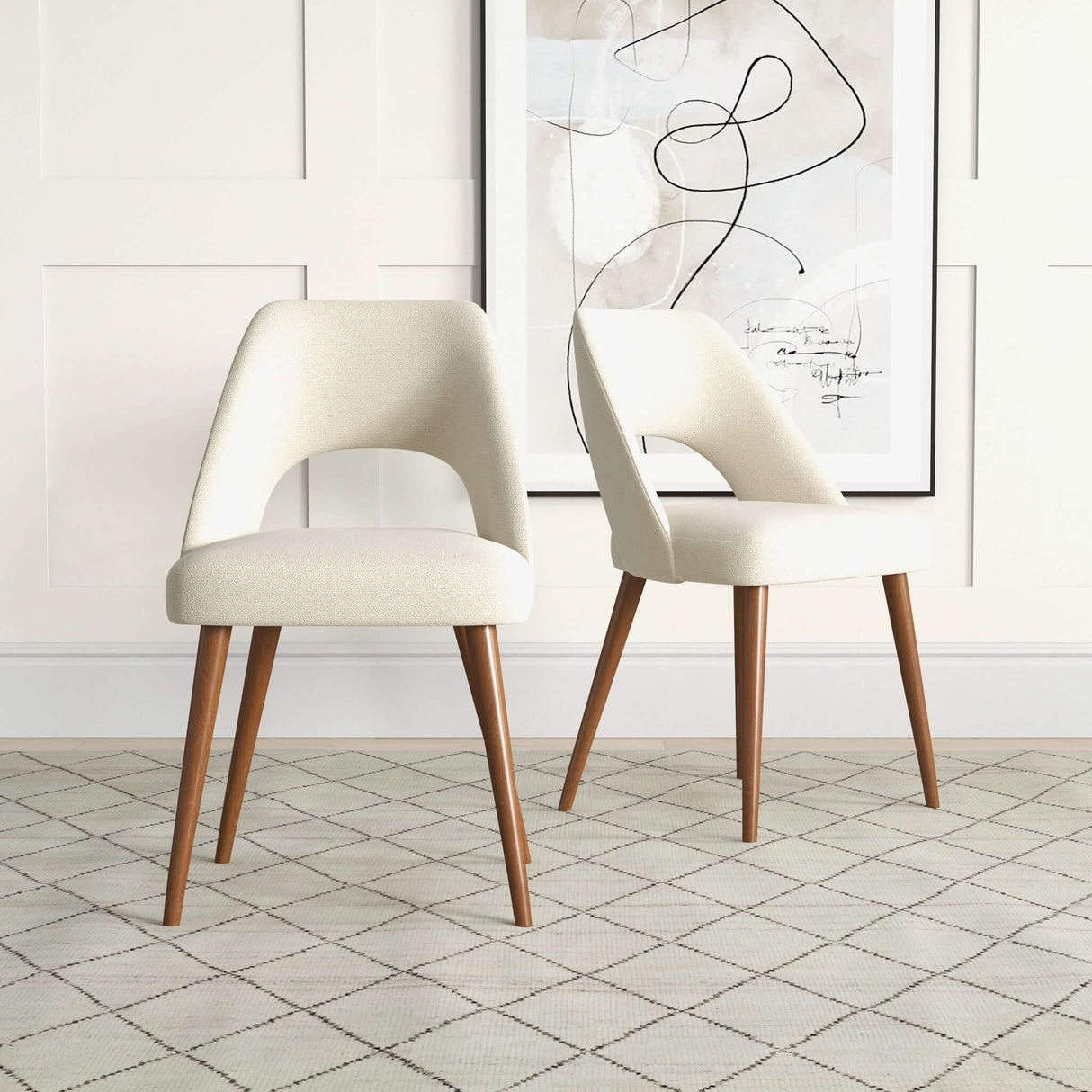 Juliana Mid Century Modern Upholstered Dining Chair (Set of 2) Polyester / Orange - AFC00411 - Luna Furniture