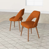 Juliana Mid Century Modern Upholstered Dining Chair (Set of 2) Polyester / Yellow - AFC00383 - Luna Furniture