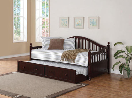Julie Ann Arched Back Twin Daybed with Trundle Cappuccino - 300090 - Luna Furniture