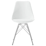 Juniper White and Chrome Armless Dining Chairs, Set of 2 from Coaster - Luna Furniture