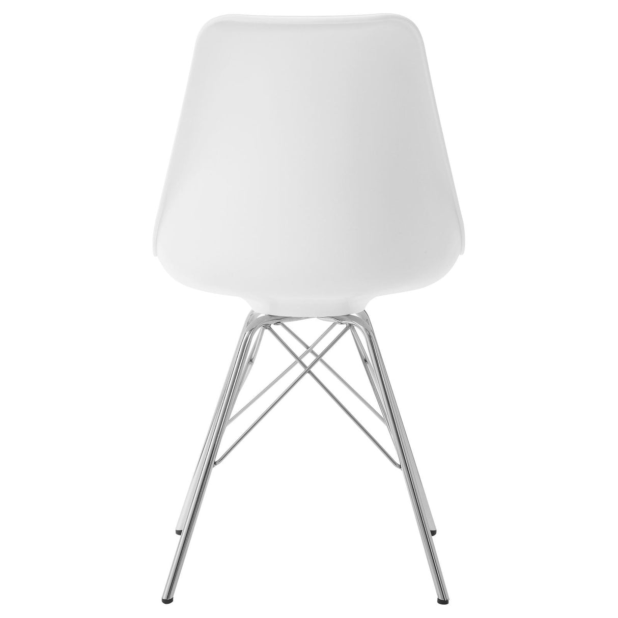 Juniper White and Chrome Armless Dining Chairs, Set of 2 from Coaster - Luna Furniture