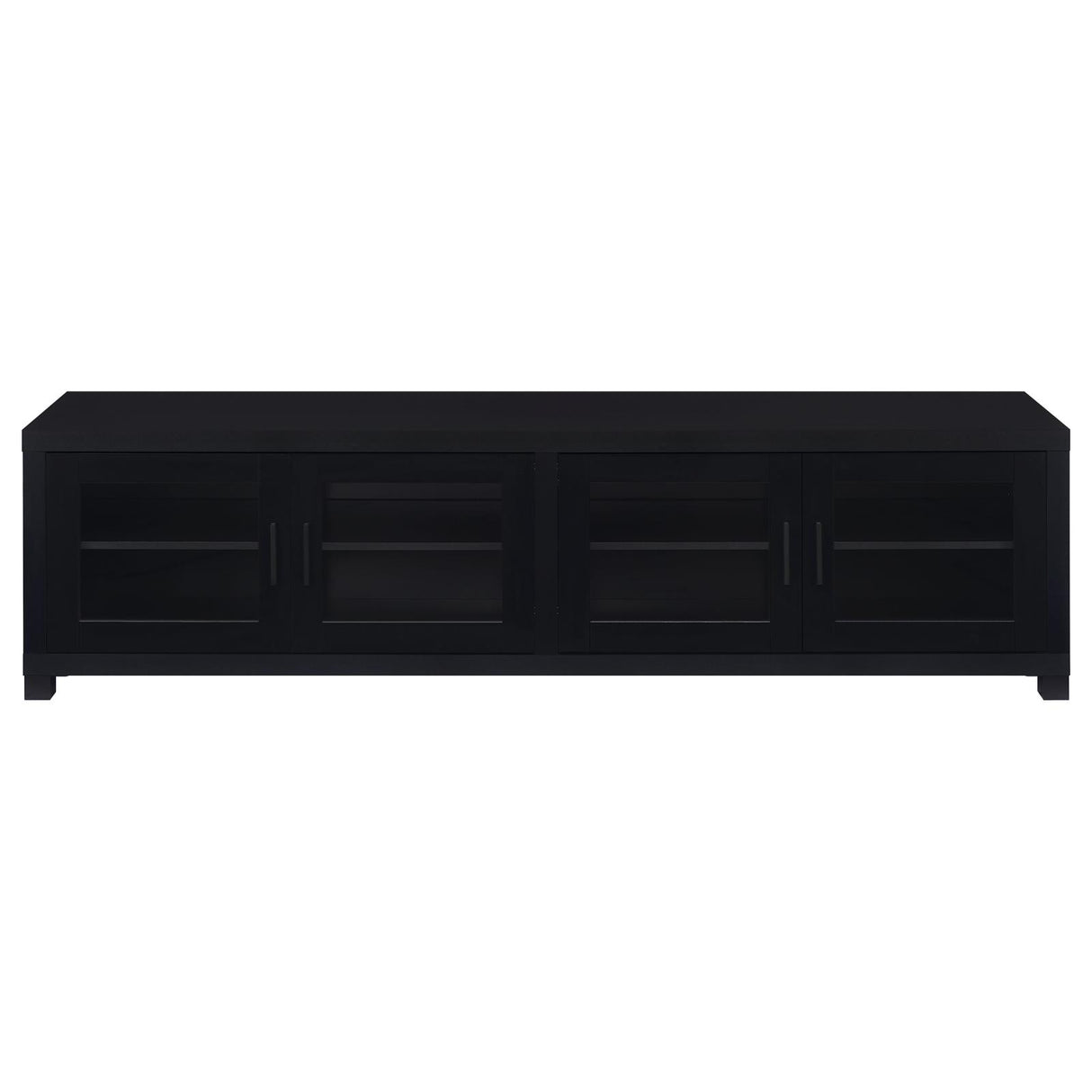 Jupiter Black 4-Door 79" TV Stand Media Console with Framed Glass Panels from Coaster - Luna Furniture