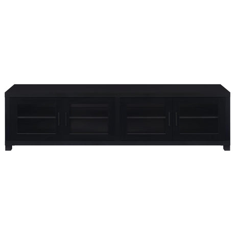 Jupiter Black 4-Door 79" TV Stand Media Console with Framed Glass Panels from Coaster - Luna Furniture