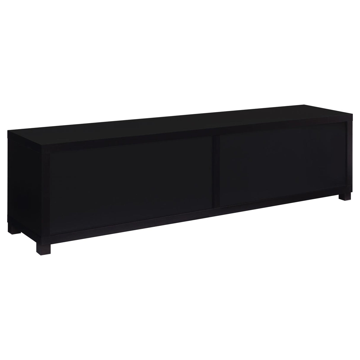 Jupiter Black 4-Door 79" TV Stand Media Console with Framed Glass Panels from Coaster - Luna Furniture