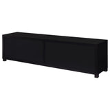 Jupiter Black 4-Door 79" TV Stand Media Console with Framed Glass Panels from Coaster - Luna Furniture