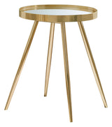 Kaelyn Gold Round Mirror Top End Table from Coaster - Luna Furniture