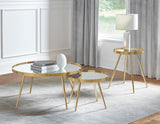 Kaelyn Gold Round Mirror Top End Table from Coaster - Luna Furniture