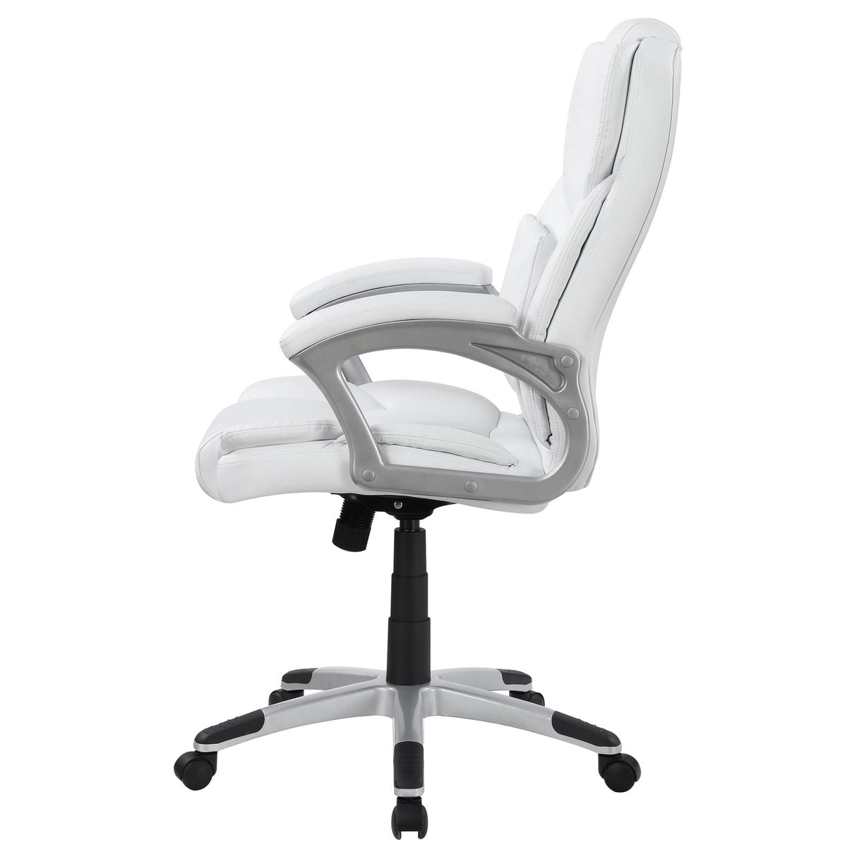 Kaffir Adjustable Height Office Chair White and Silver - 801140 - Luna Furniture