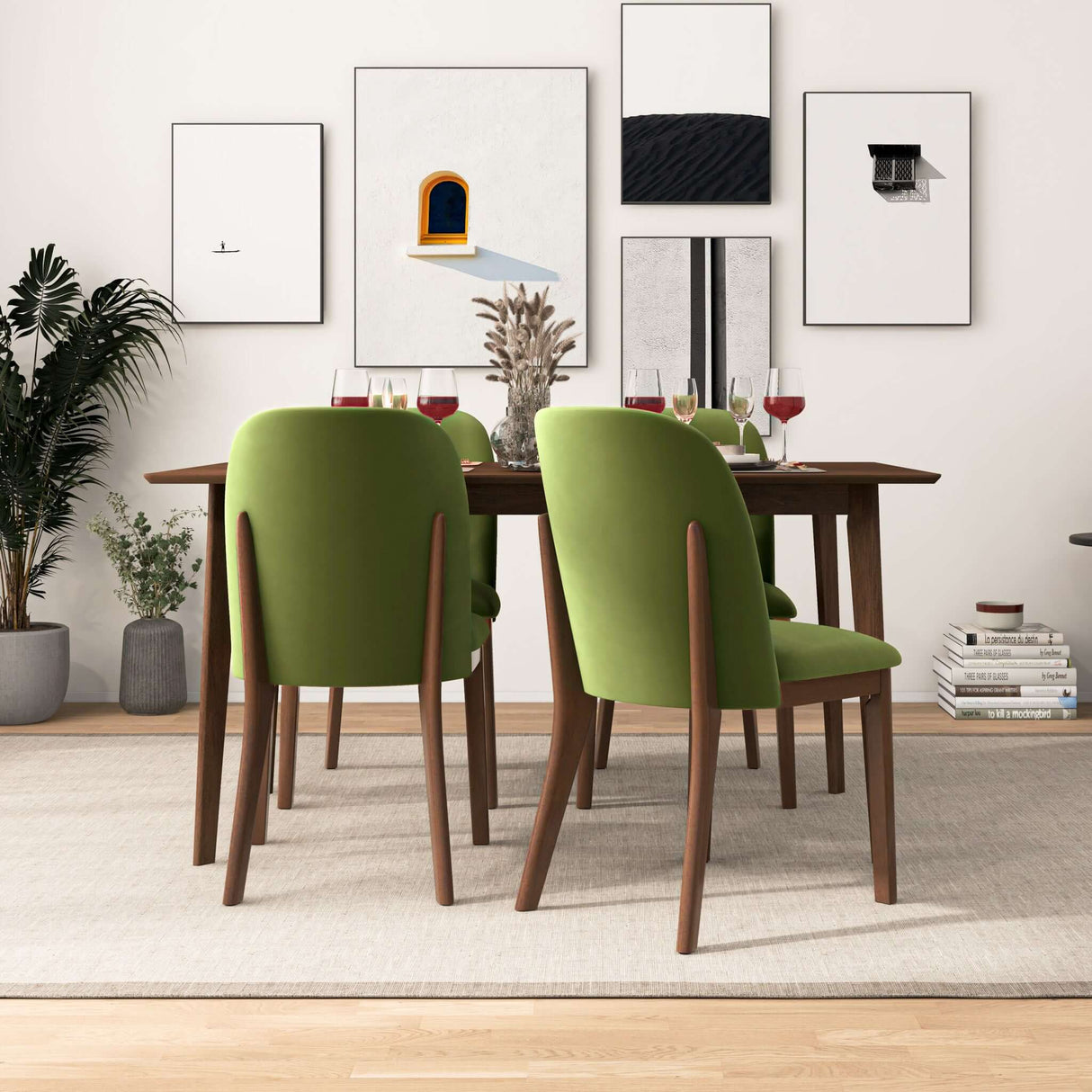 Kaitlyn Green Velvet Dining Chair from Midinmod - Luna Furniture