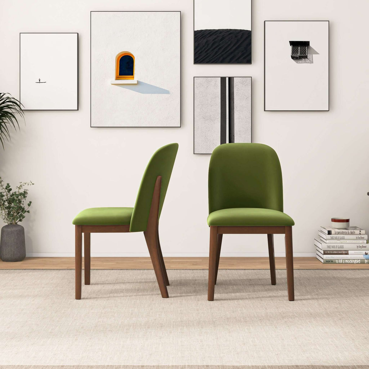 Kaitlyn Green Velvet Dining Chair from Midinmod - Luna Furniture