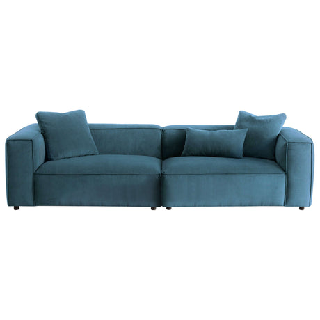 Kalen Mid-Century Modern 110" 4-Seater Blue Corduroy Sofa - AFC01987 - Luna Furniture
