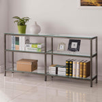 Kate 2-tier Bookcase Black Nickel - 801018 - Luna Furniture