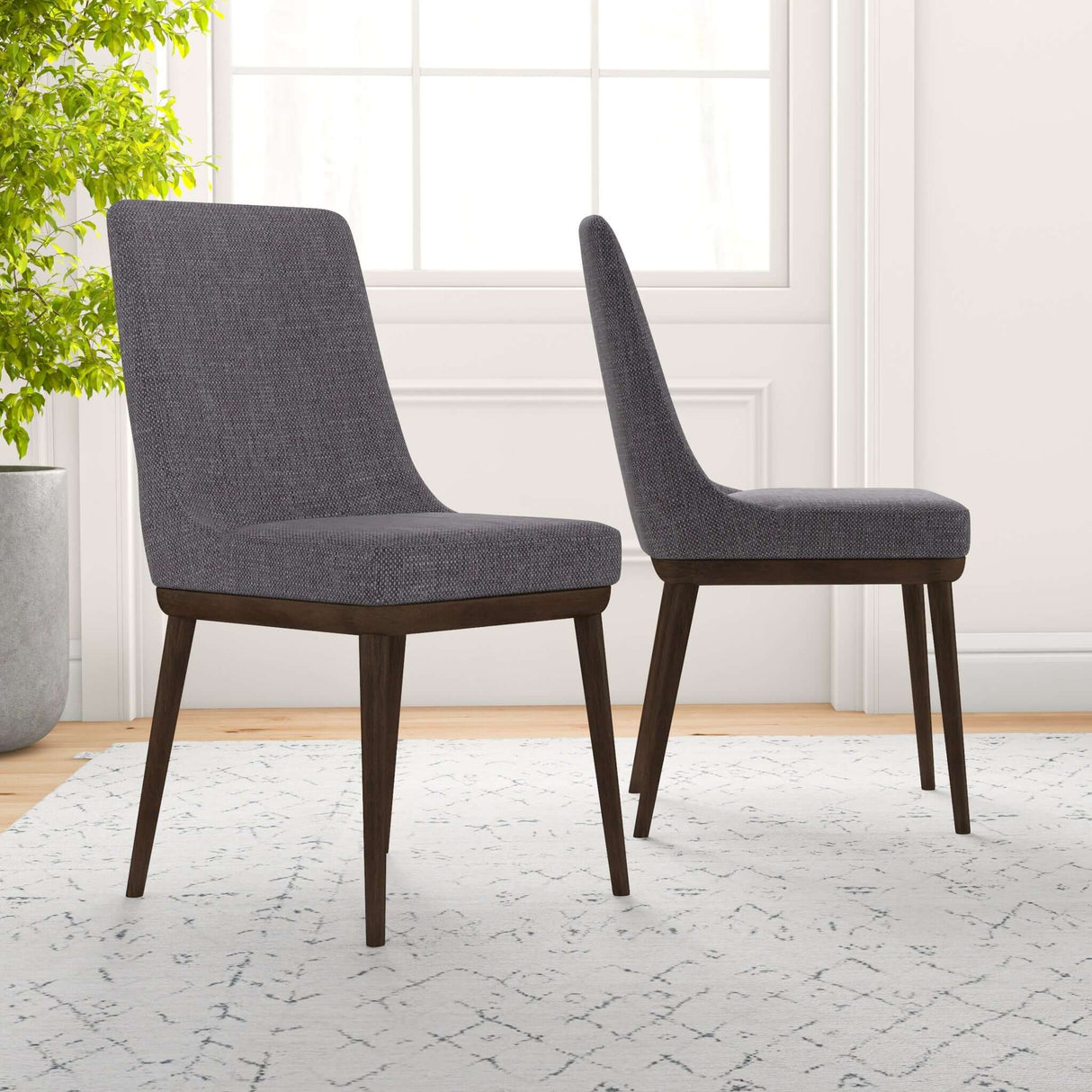 Kate Mid-Century Modern Dining Chair (Set of 2) Green Velvet from Midinmod - Luna Furniture