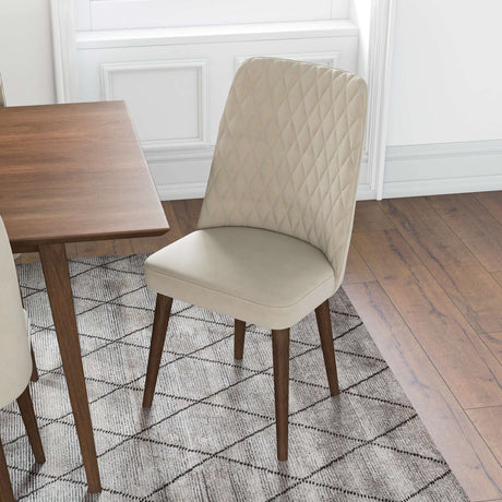 Katie Mid-Century Modern Velvet Dining Chair (Set of 2) Dark Yellow from Ashcroft Furniture - Luna Furniture