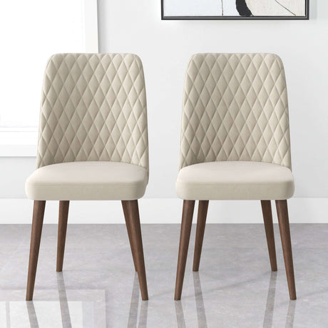 Katie Mid-Century Modern Velvet Dining Chair (Set of 2) Dark Yellow from Ashcroft Furniture - Luna Furniture