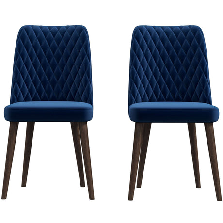 Katie Mid-Century Modern Velvet Dining Chair (Set of 2) Navy Blue - AFC00113 - Luna Furniture
