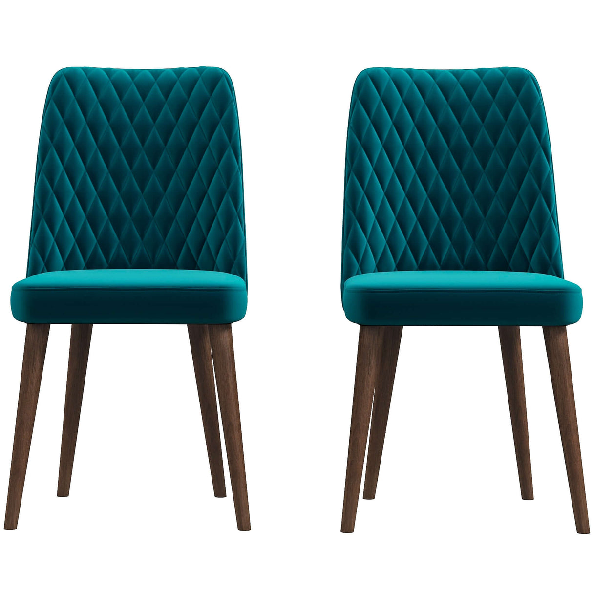 Katie Mid-Century Modern Velvet Dining Chair (Set of 2) Teal from Midinmod - Luna Furniture