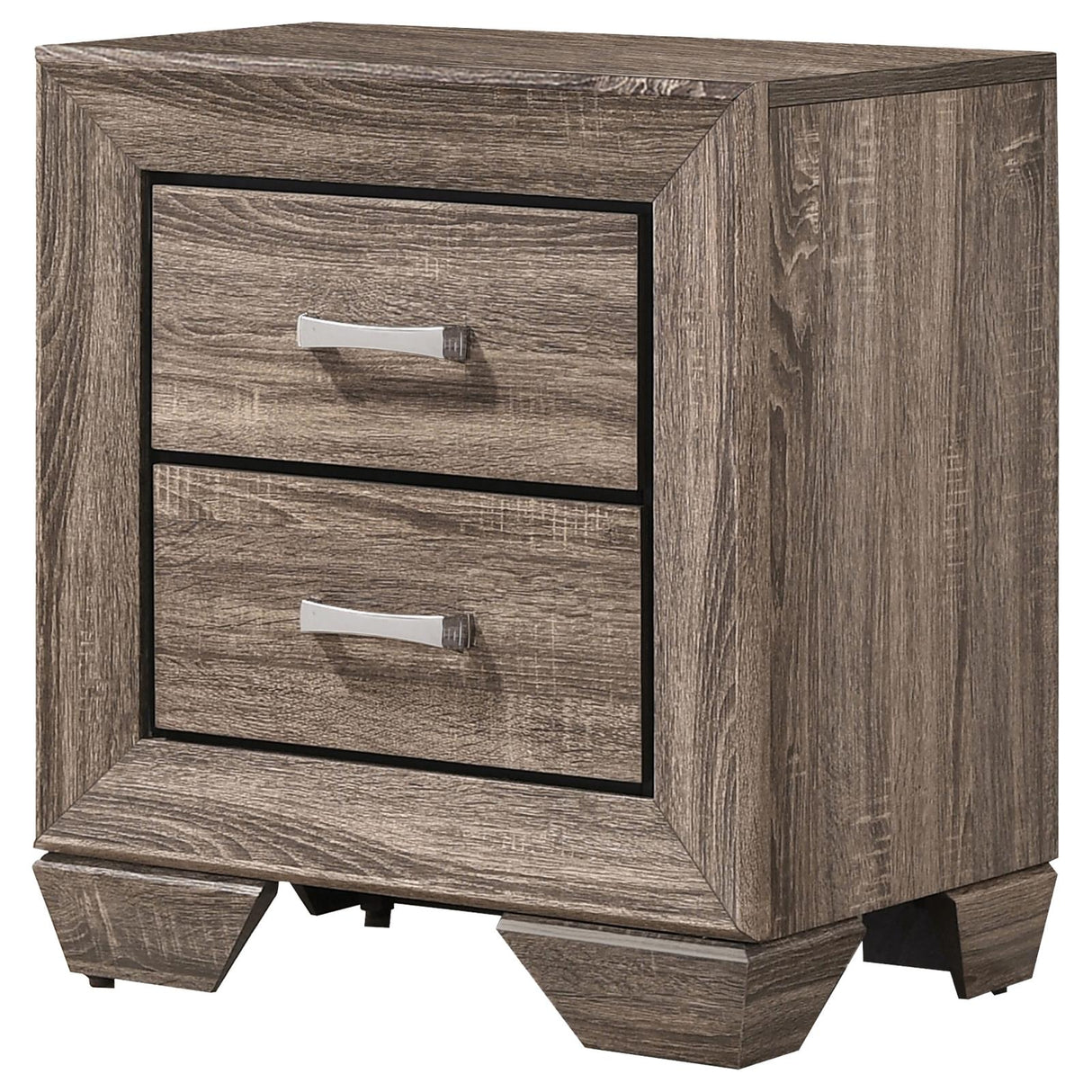 Kauffman 2-drawer Nightstand Washed Taupe - 204192 - Luna Furniture