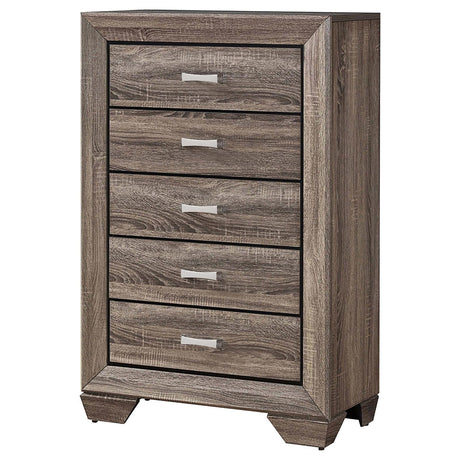 Kauffman Washed Taupe 5-Drawer Chest from Coaster - Luna Furniture
