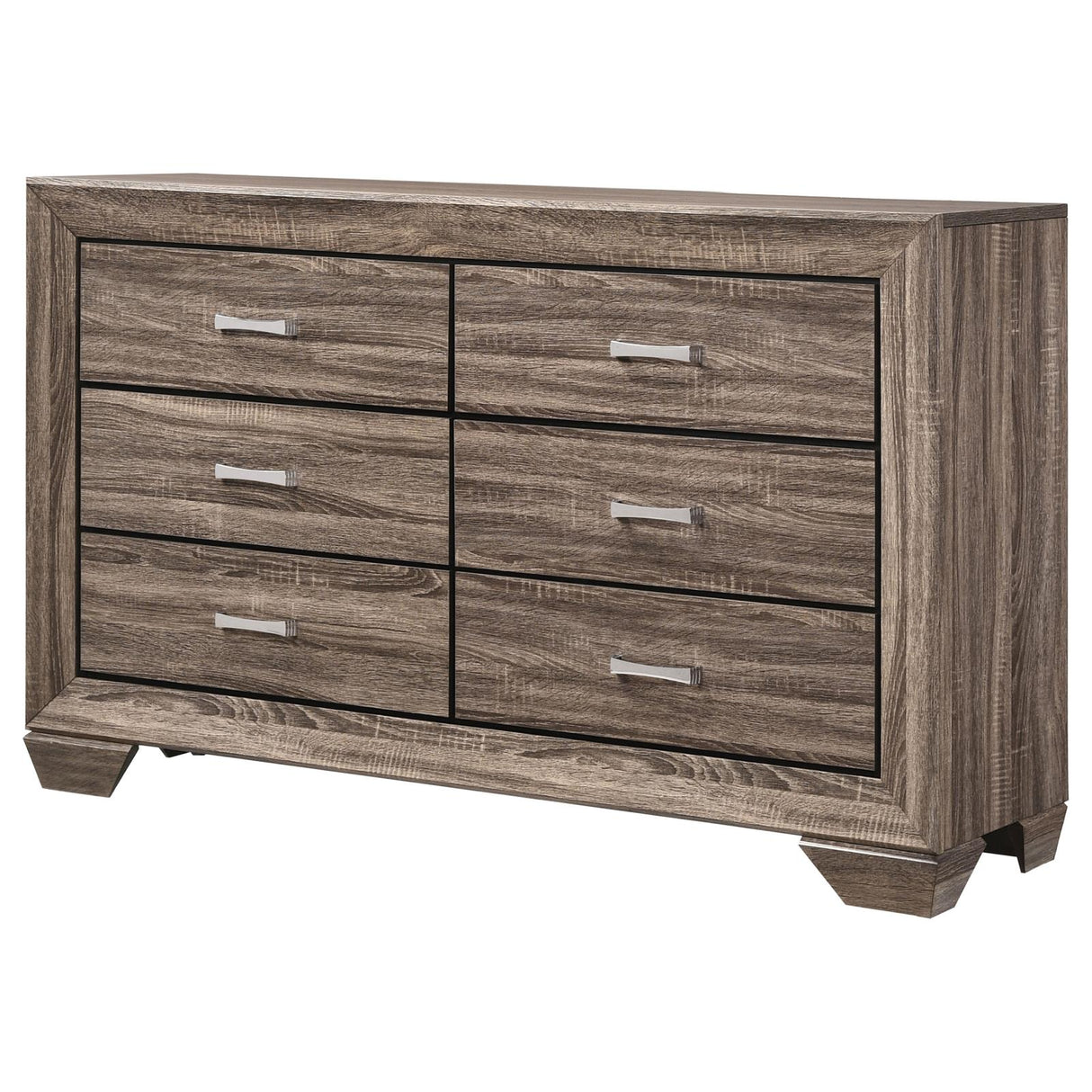 Kauffman Washed Taupe 6-Drawer Dresser from Coaster - Luna Furniture