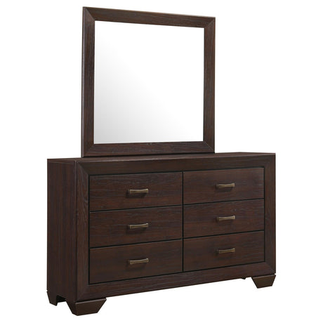 Kauffman 6-drawer Dresser with Mirror Dark Cocoa - 204393M - Luna Furniture
