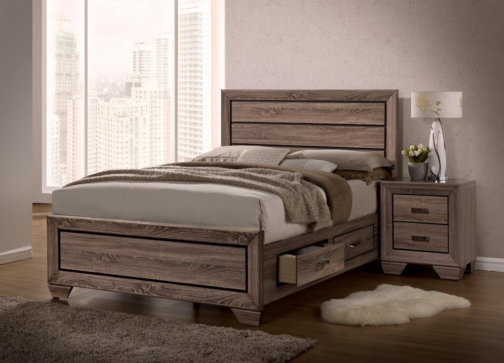 Kauffman Washed Taupe Queen Storage Bed from Coaster - Luna Furniture