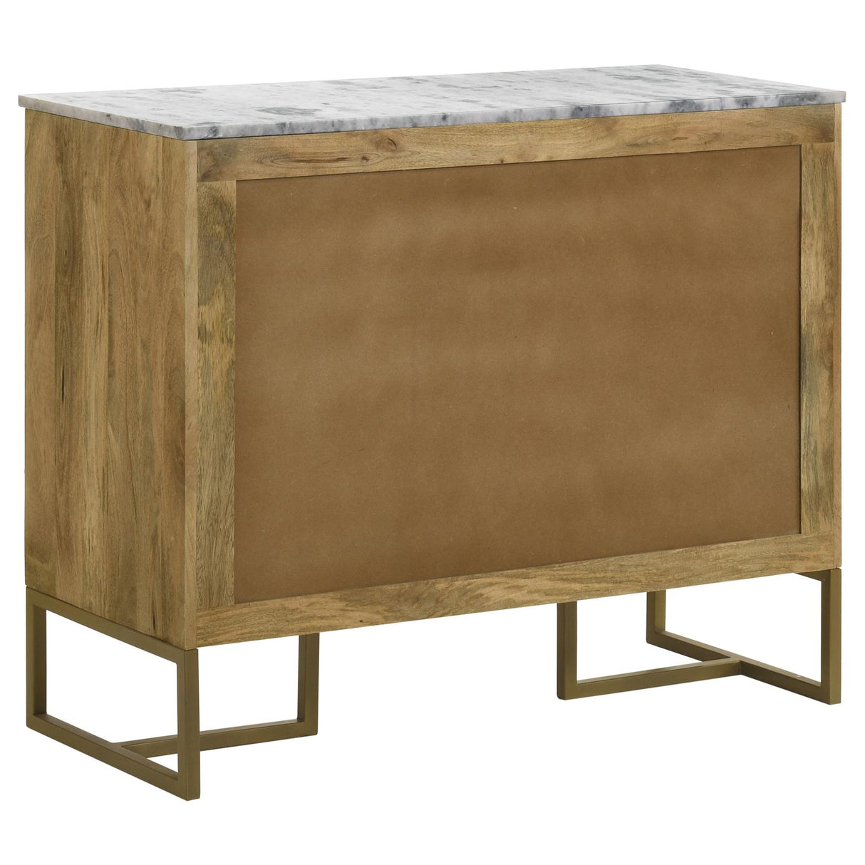 Keaton 2-door Accent Cabinet with Marble Top Natural and Antique Gold - 951139 - Luna Furniture