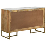 Keaton Natural and Antique Gold 3-Door Accent Cabinet with Marble Top from Coaster - Luna Furniture
