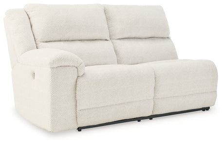 Keensburg Linen Left-Arm Facing Power Reclining Loveseat from Ashley - Luna Furniture