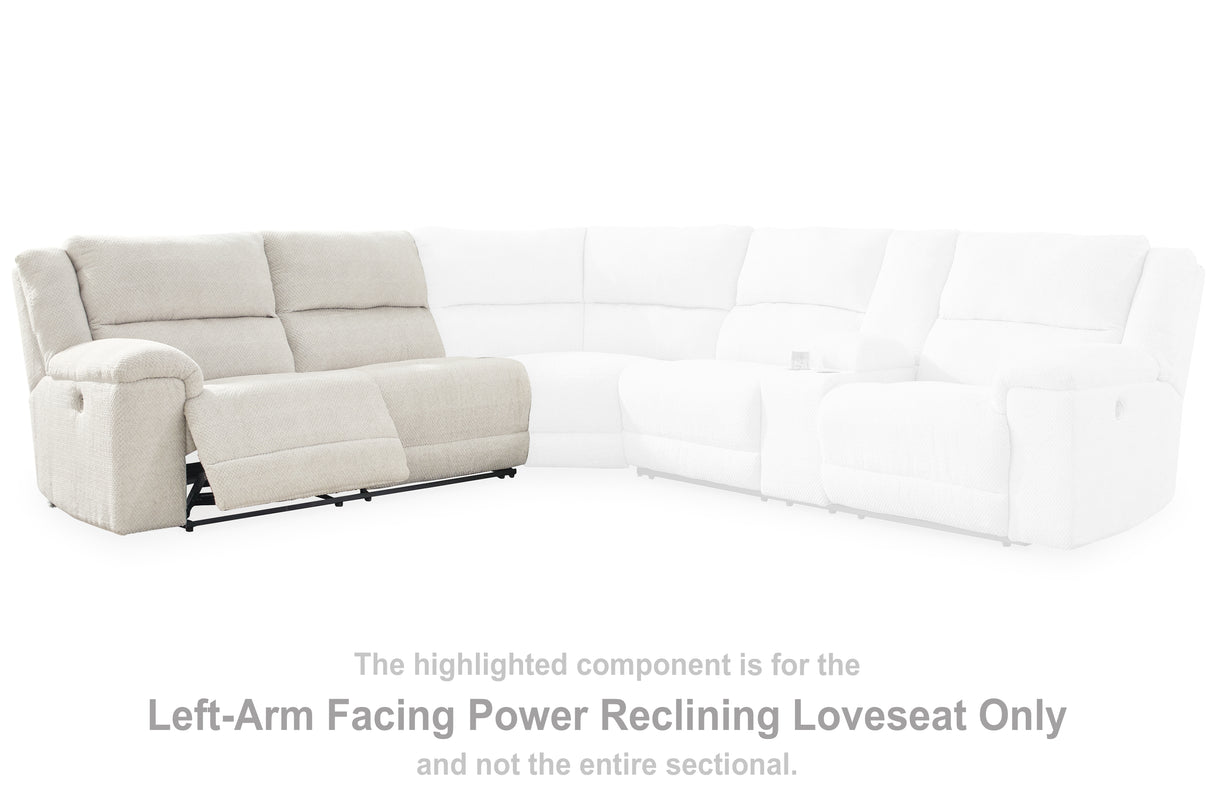 Keensburg Linen Left-Arm Facing Power Reclining Loveseat from Ashley - Luna Furniture