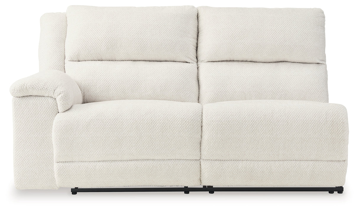 Keensburg Linen Left-Arm Facing Power Reclining Loveseat from Ashley - Luna Furniture