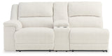 Keensburg Linen Left-Arm Facing Power Reclining Loveseat with Console from Ashley - Luna Furniture