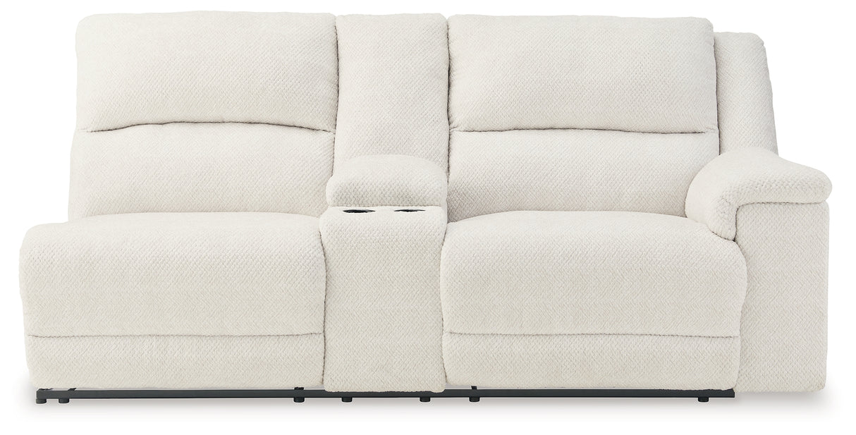Keensburg Linen Right-Arm Facing Power Reclining Loveseat with Console from Ashley - Luna Furniture