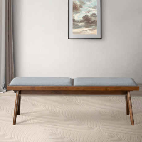 Keira Grey Fabric Bench from Midinmod - Luna Furniture