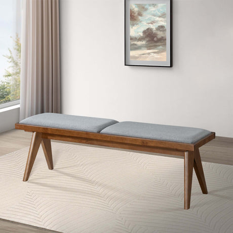 Keira Grey Fabric Bench from Midinmod - Luna Furniture