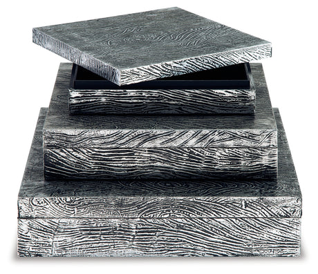Keldy Antique Pewter Finish Box from Ashley - Luna Furniture